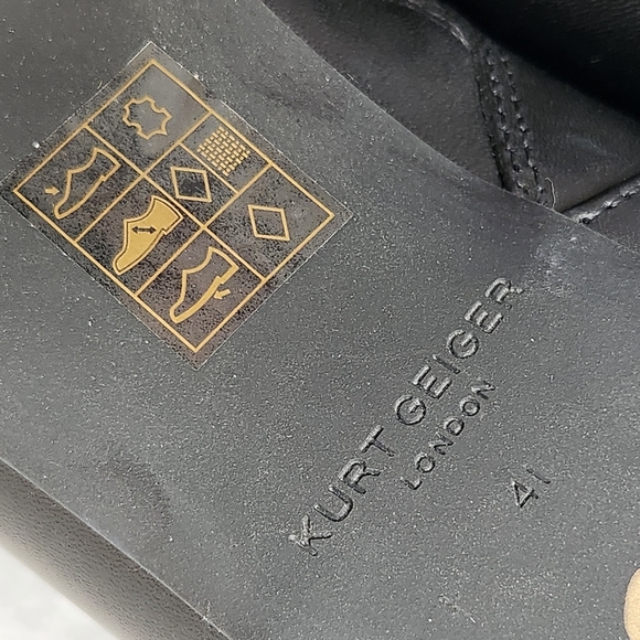 Kurt Geiger heeled booties 10 black leather Kensington Flexi ankle logo new $280 - Picture 17 of 17